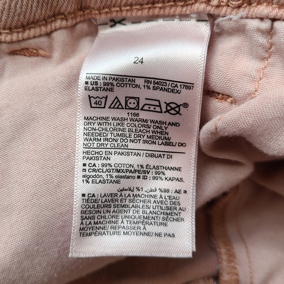 Old Navy Extra High Rise Jeans 24 Curvy Ski-Hi Straight Dusty Pink Smooth - Picture 8 of 12